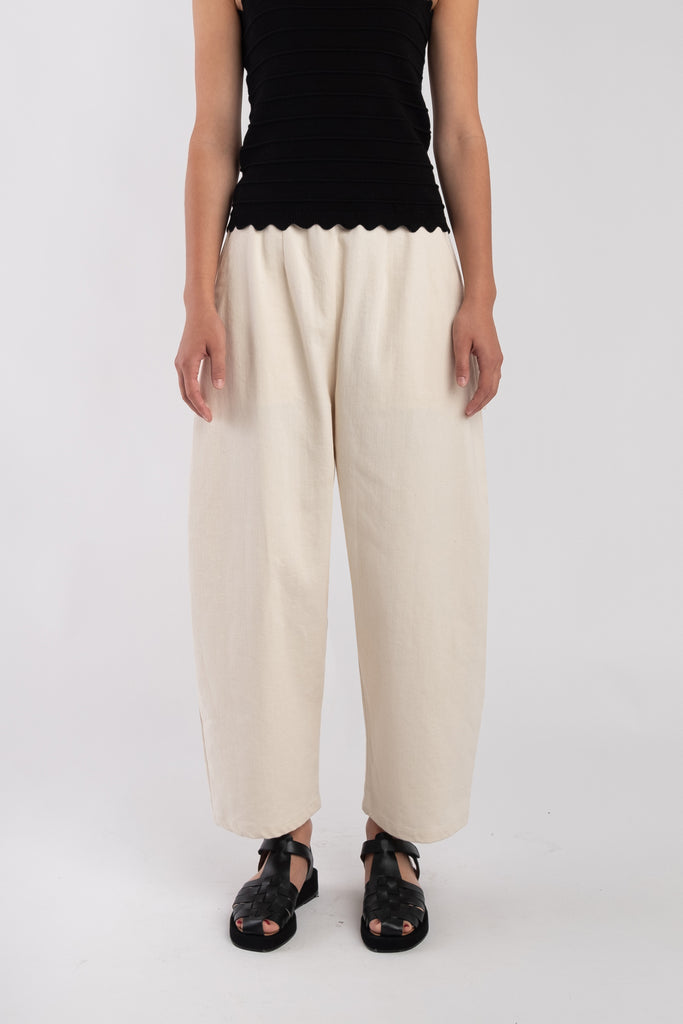 Cream Barrel Pant