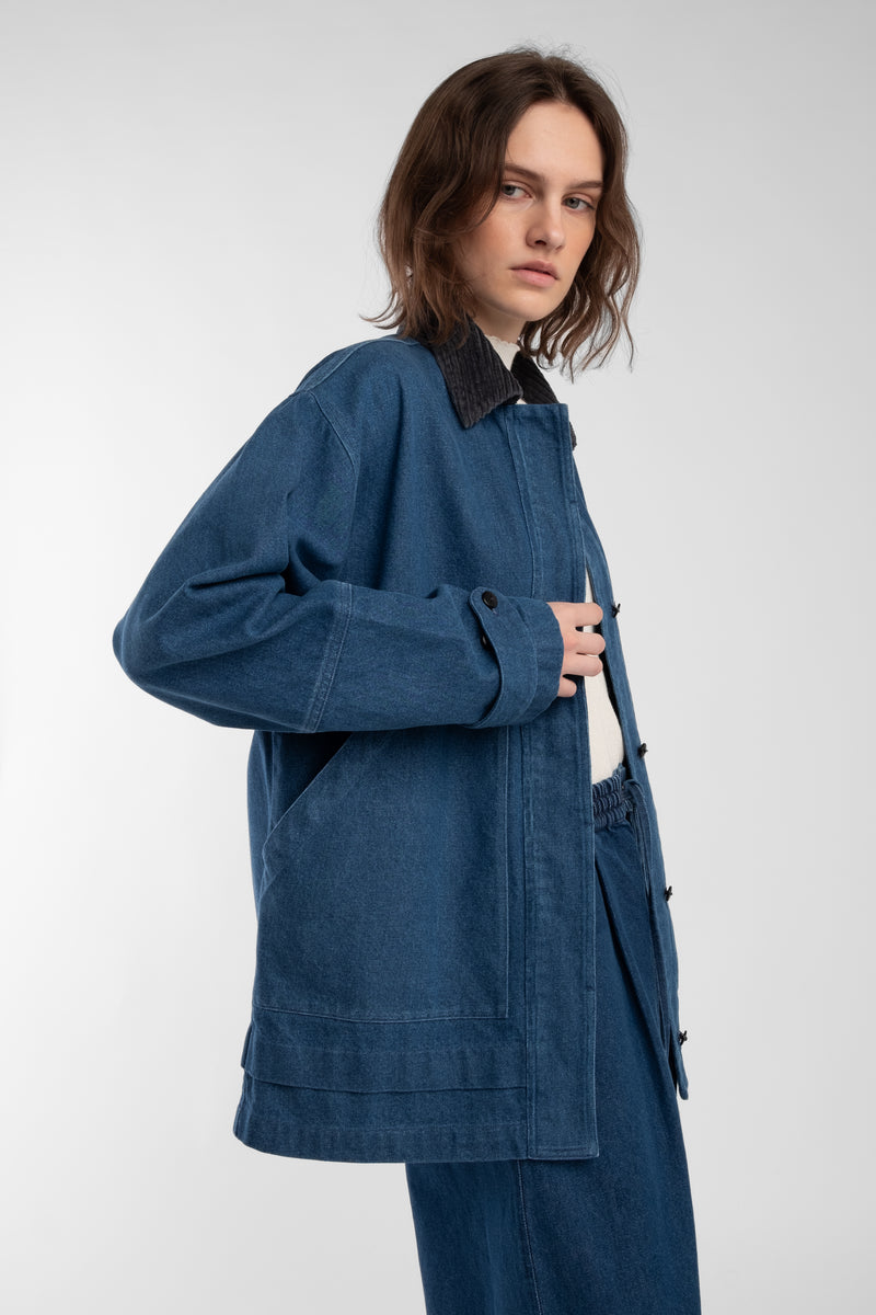 Vintage Blue Field Jacket – Micaela Greg