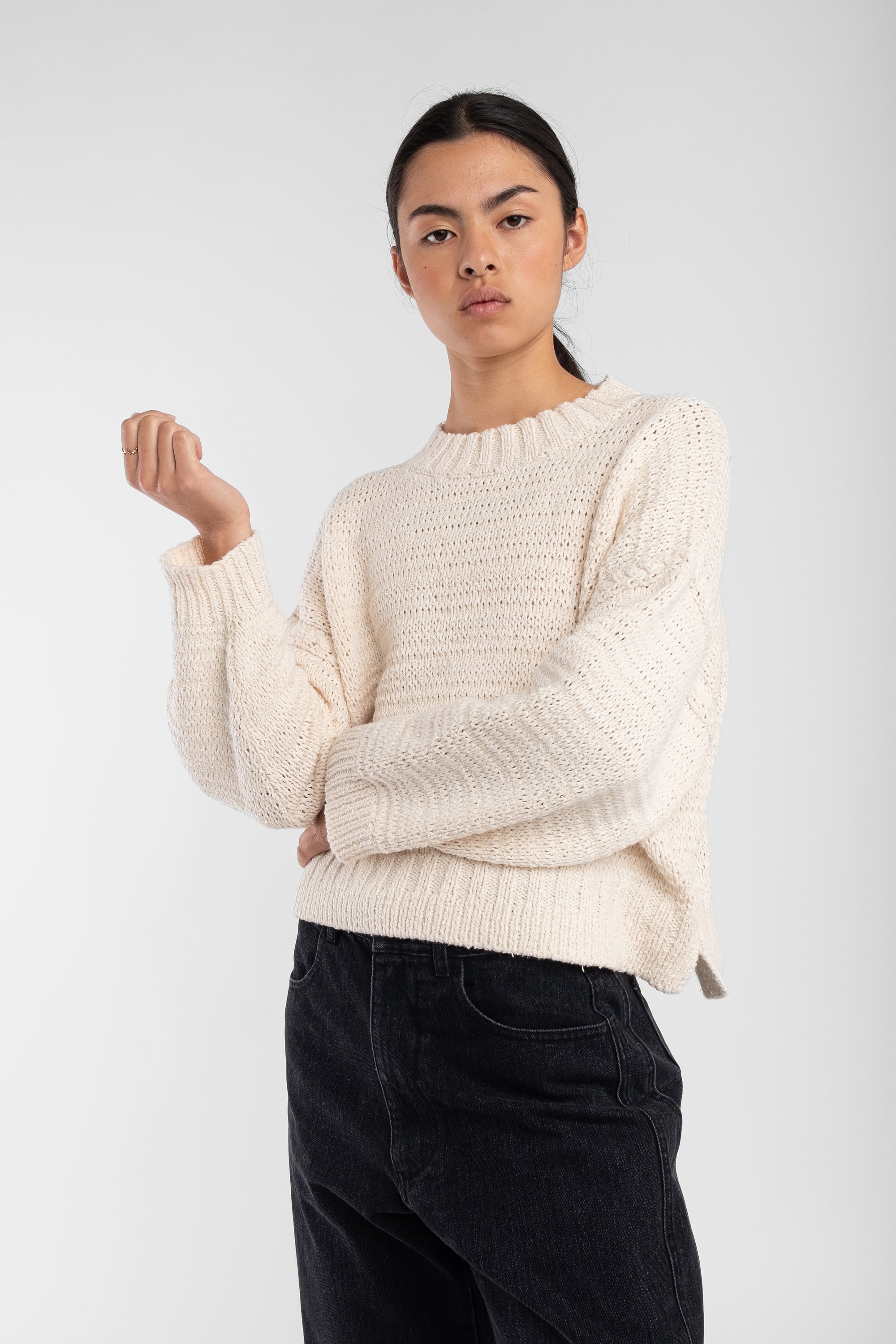 Cream Ribbon Sweater
