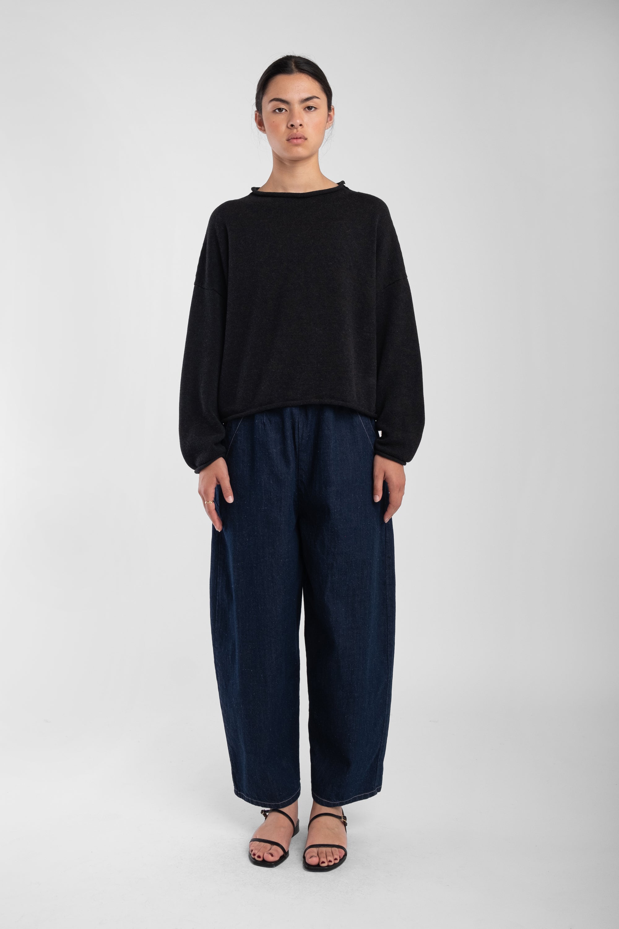 Faded Black Rolled Sweater