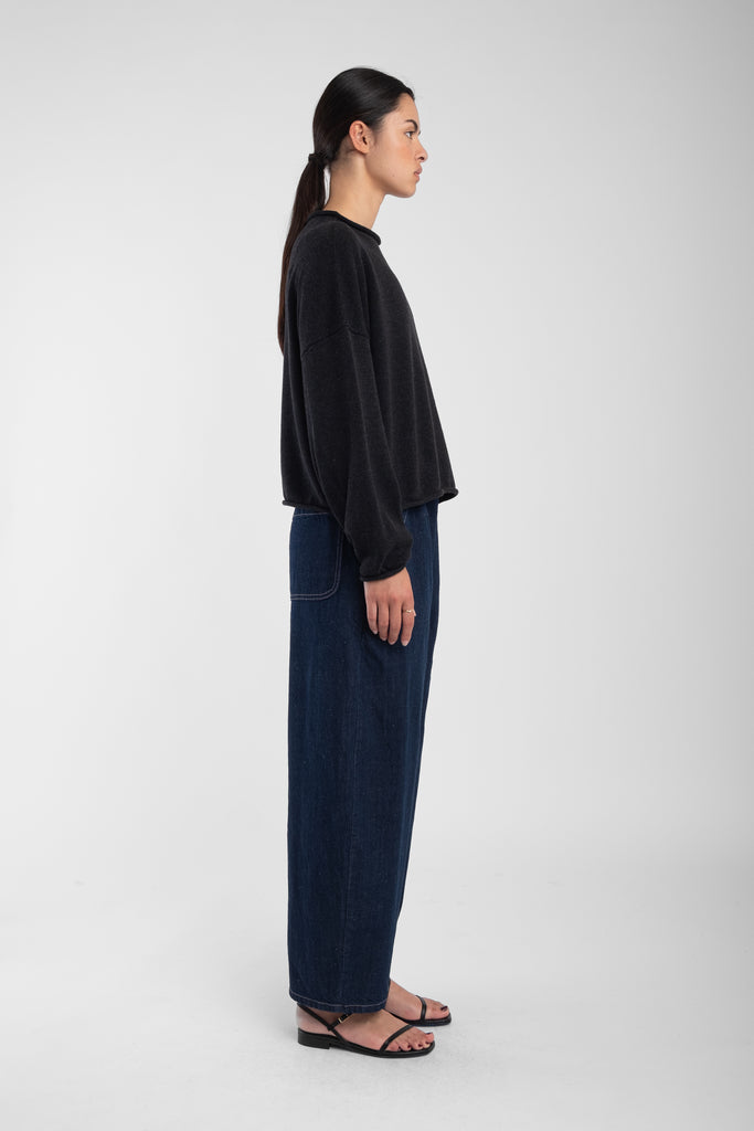 Faded Black Rolled Sweater