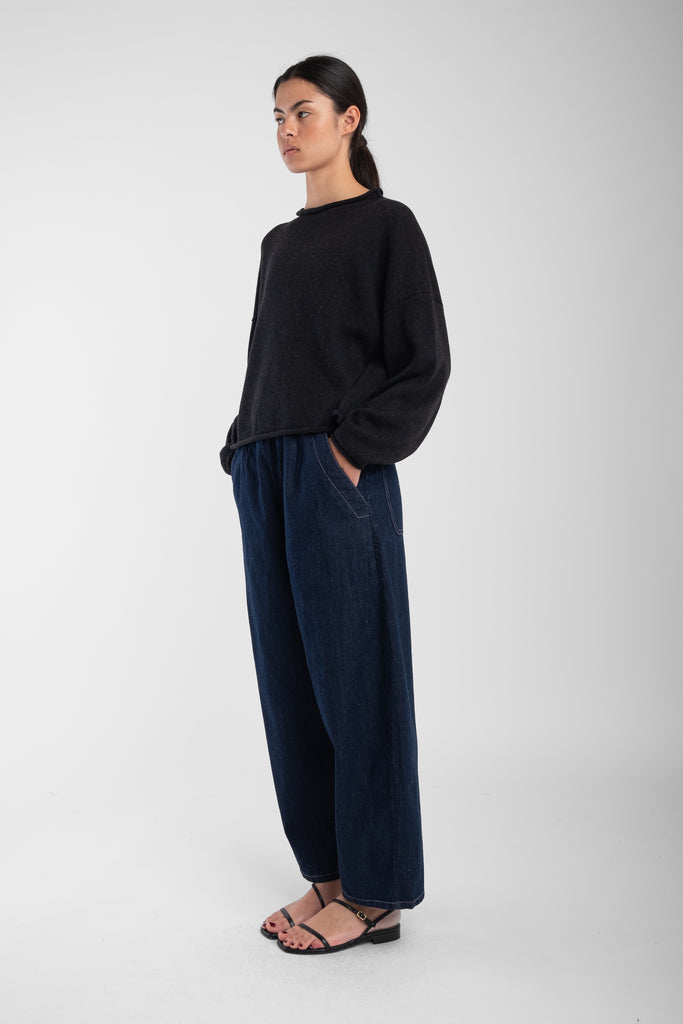 Faded Black Rolled Sweater