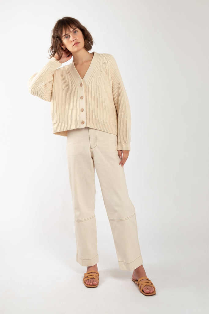 Cream Quin Cardigan