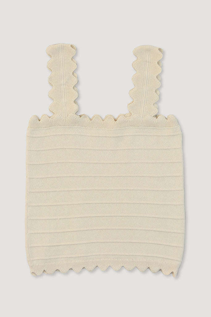Cream Scallop Tank