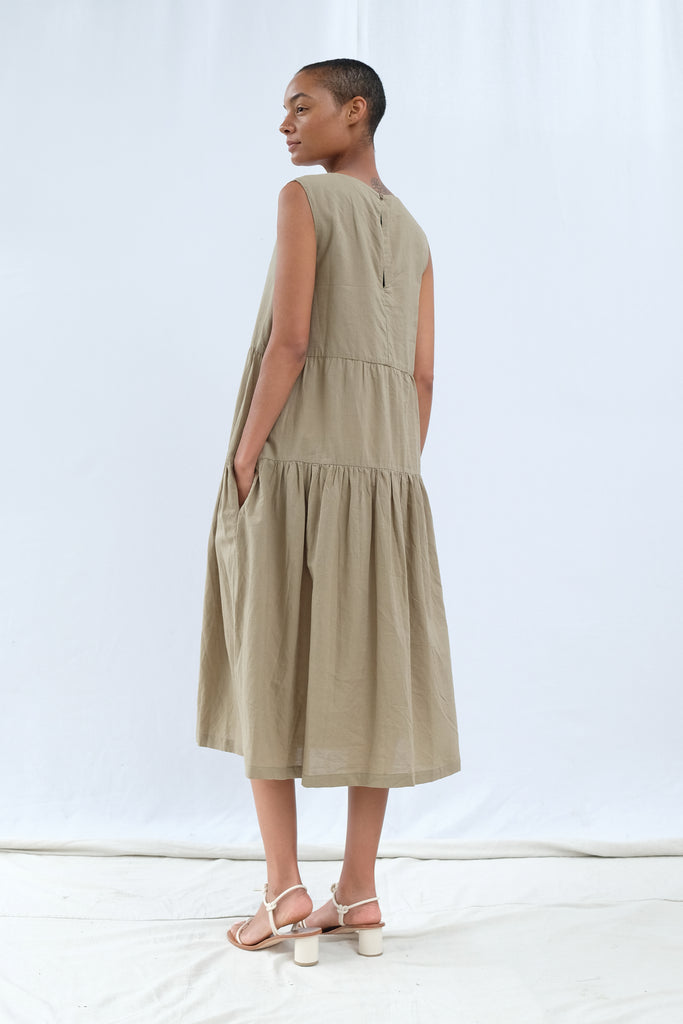 Faded Olive Tier Dress