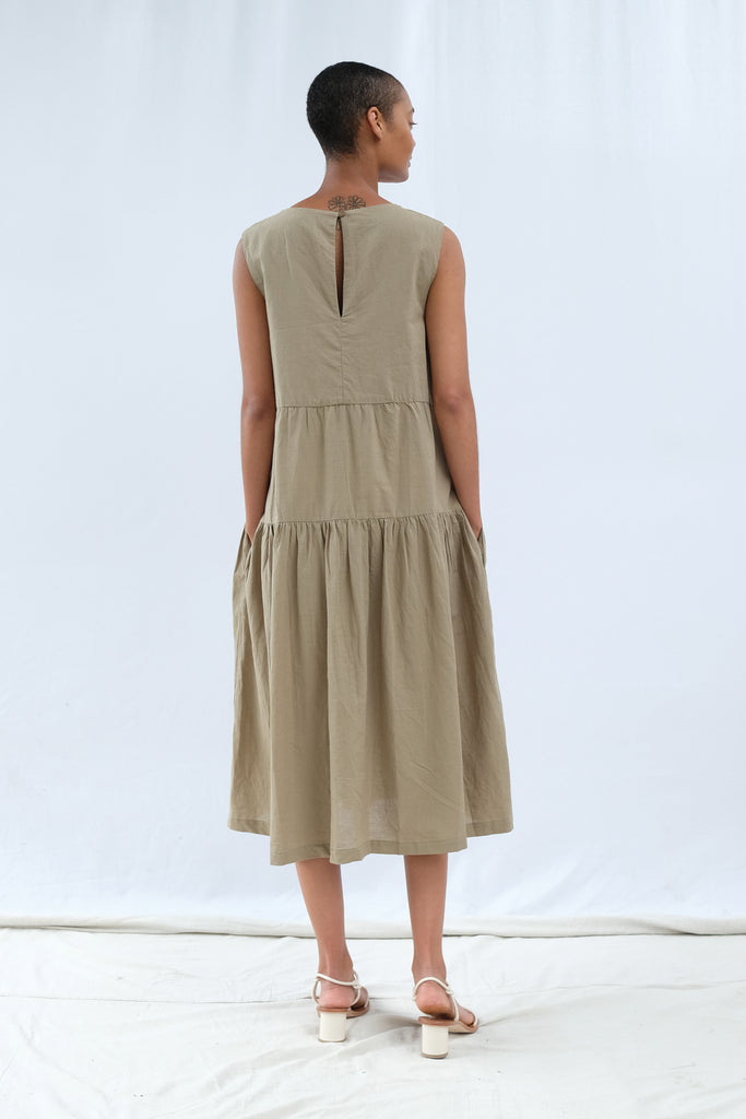 Faded Olive Tier Dress
