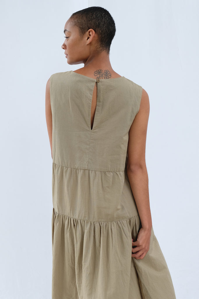 Faded Olive Tier Dress