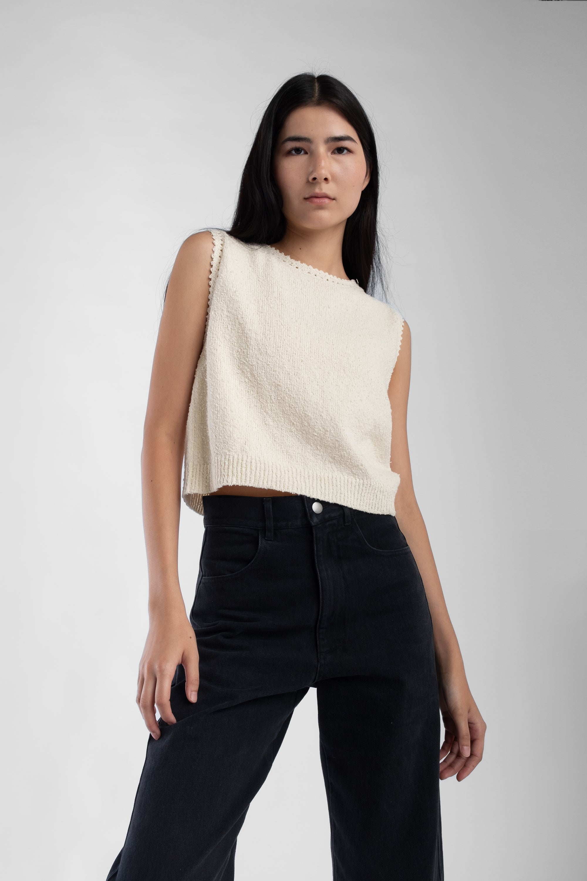 Cream Boucle Tank – Micaela Greg