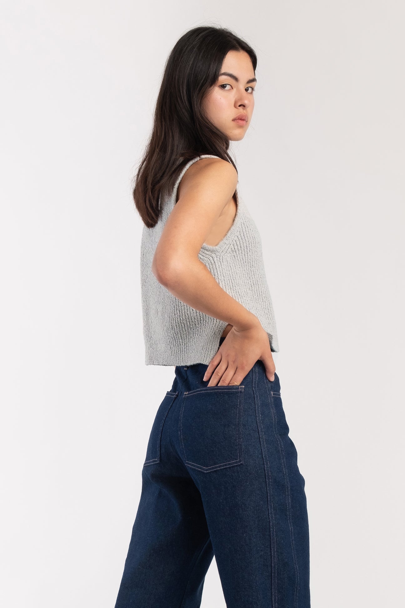 【mika】AMERI SHOULDER RIB KNIT VEST mika】AMERI SHOULDER RIB KNIT VEST AMERI SHOULDER RIB KNIT VEST
