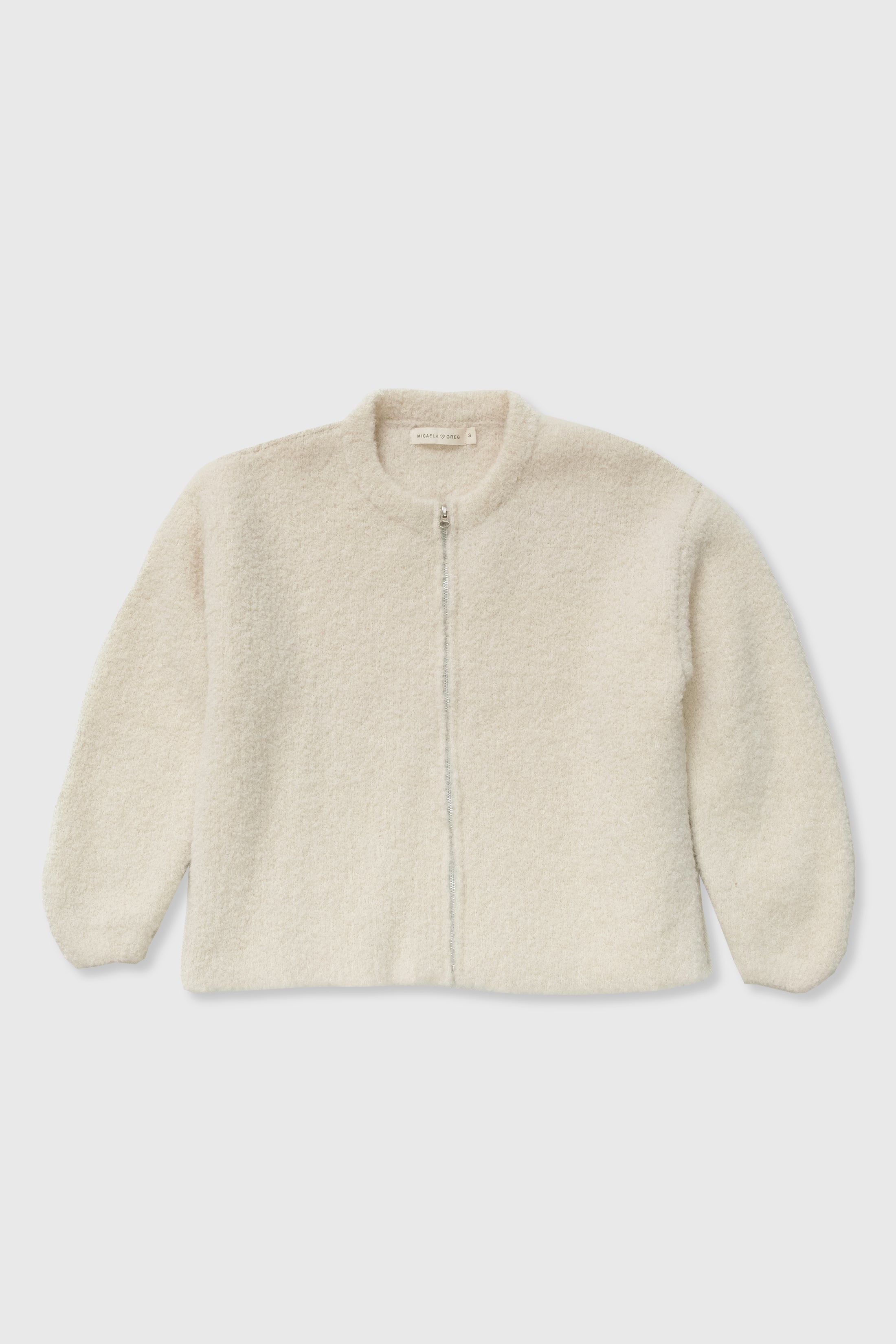 Cream Boucle Zip Cardigan – Micaela Greg