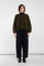 Olive Boucle Zip Cardigan