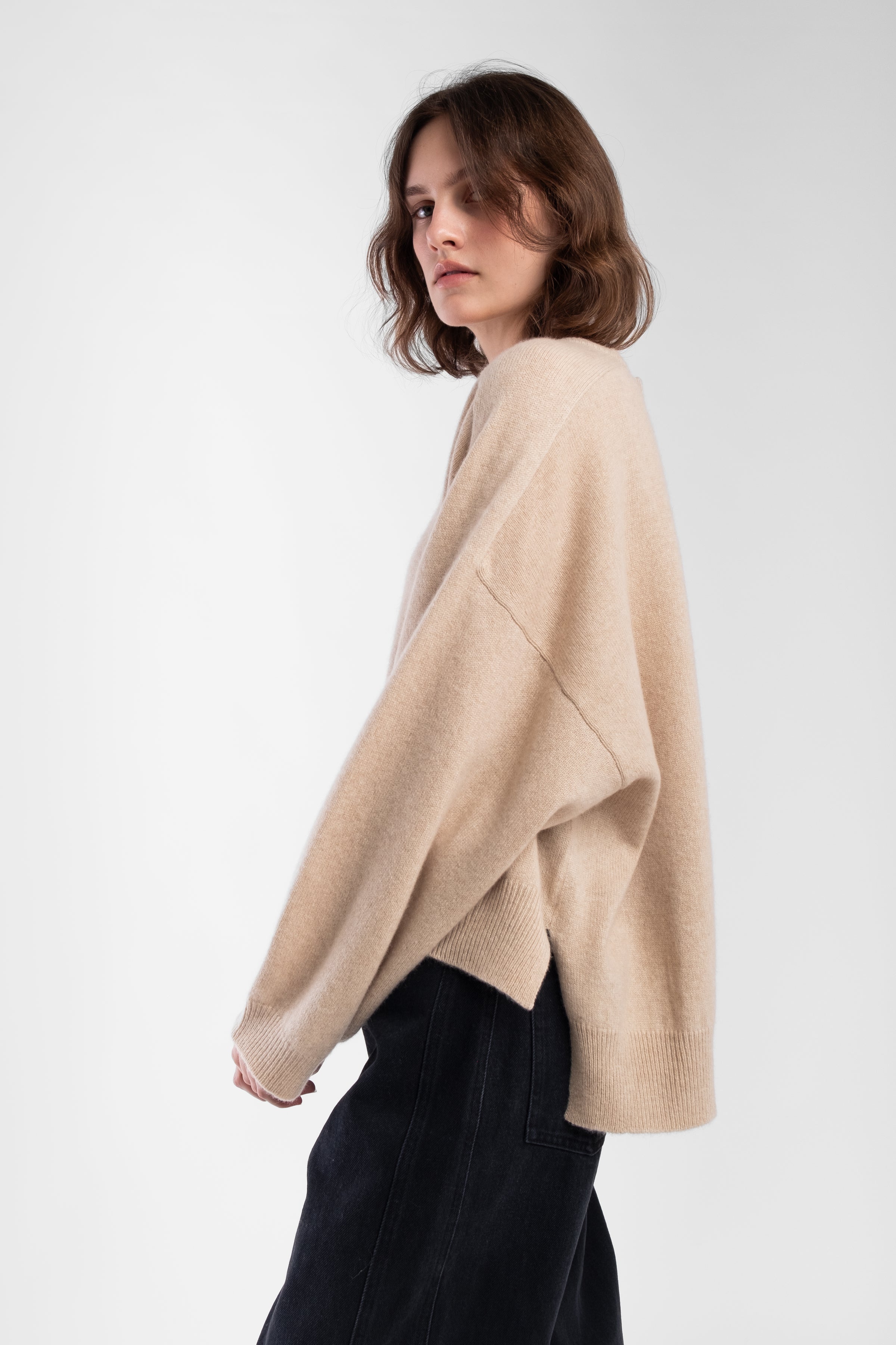 Sand Cashmere Shell Sweater – Micaela Greg