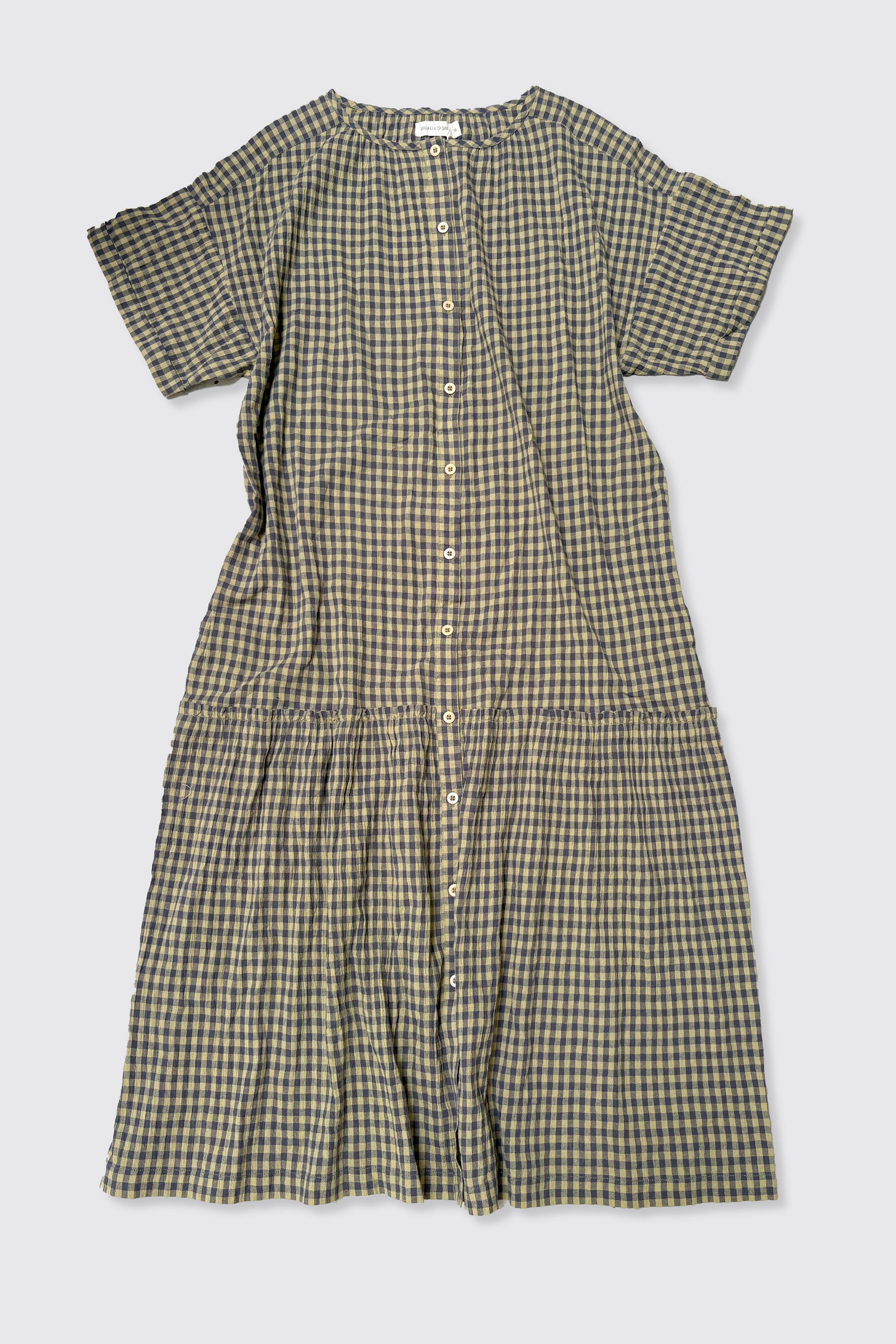 Sample - Button Tee Dress Gingham
