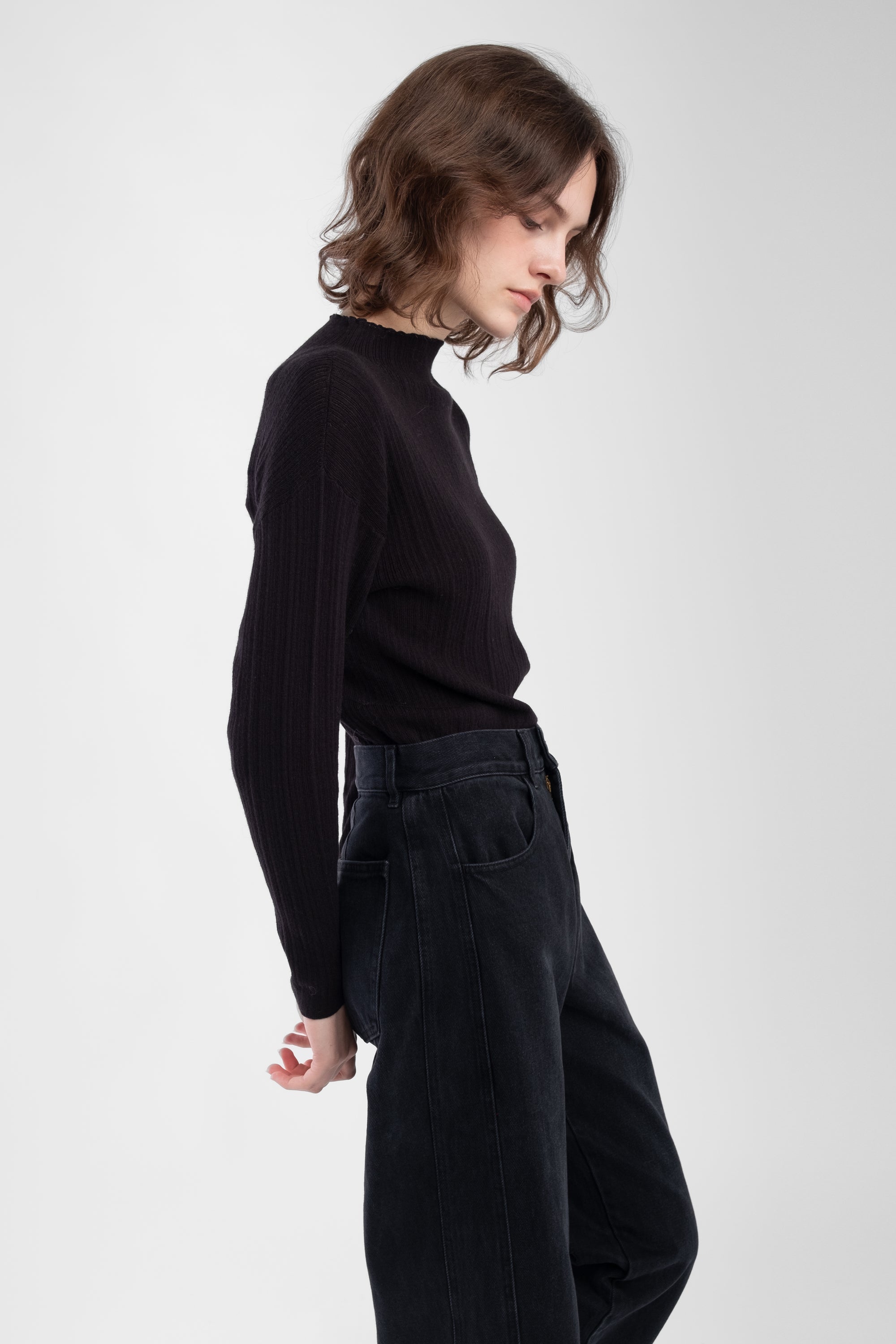 Black Isla Rib Top