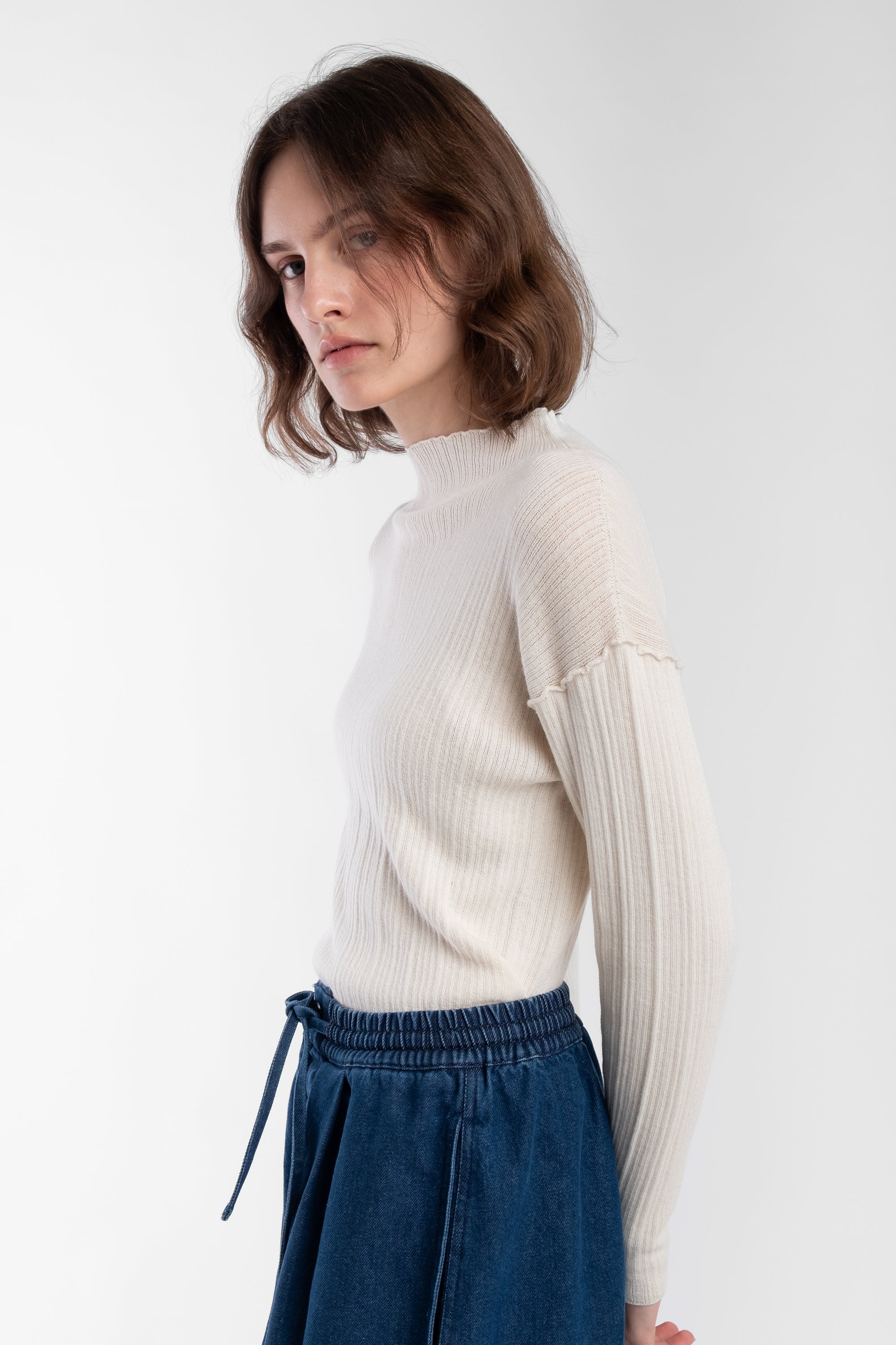 Cream Isla Rib Top