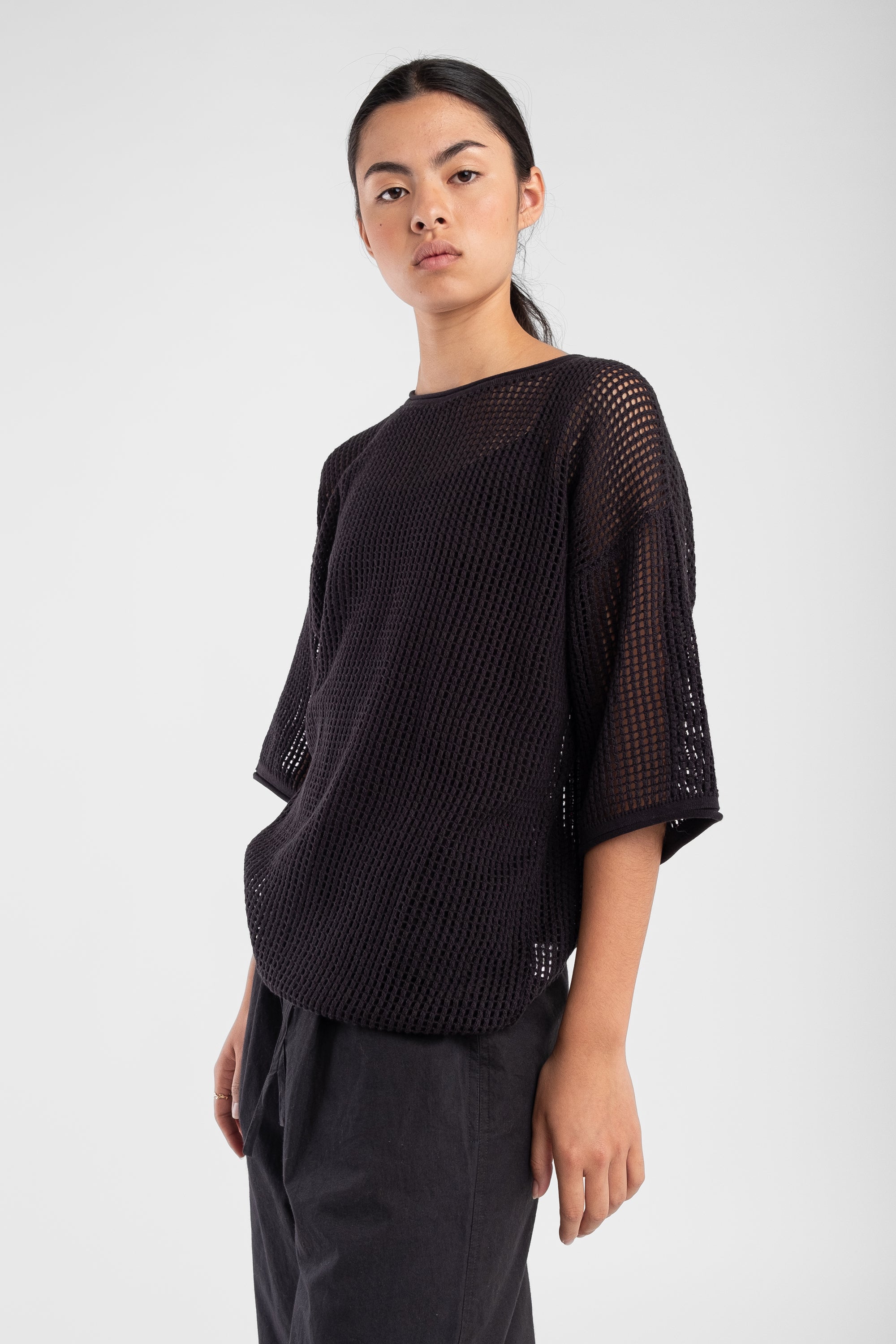 Faded Black Lattice Tee