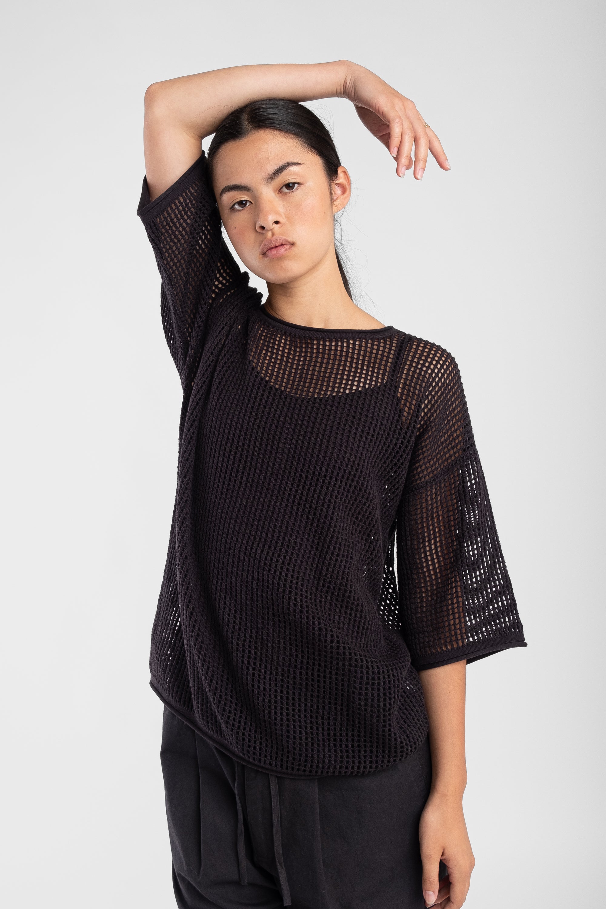 Faded Black Lattice Tee