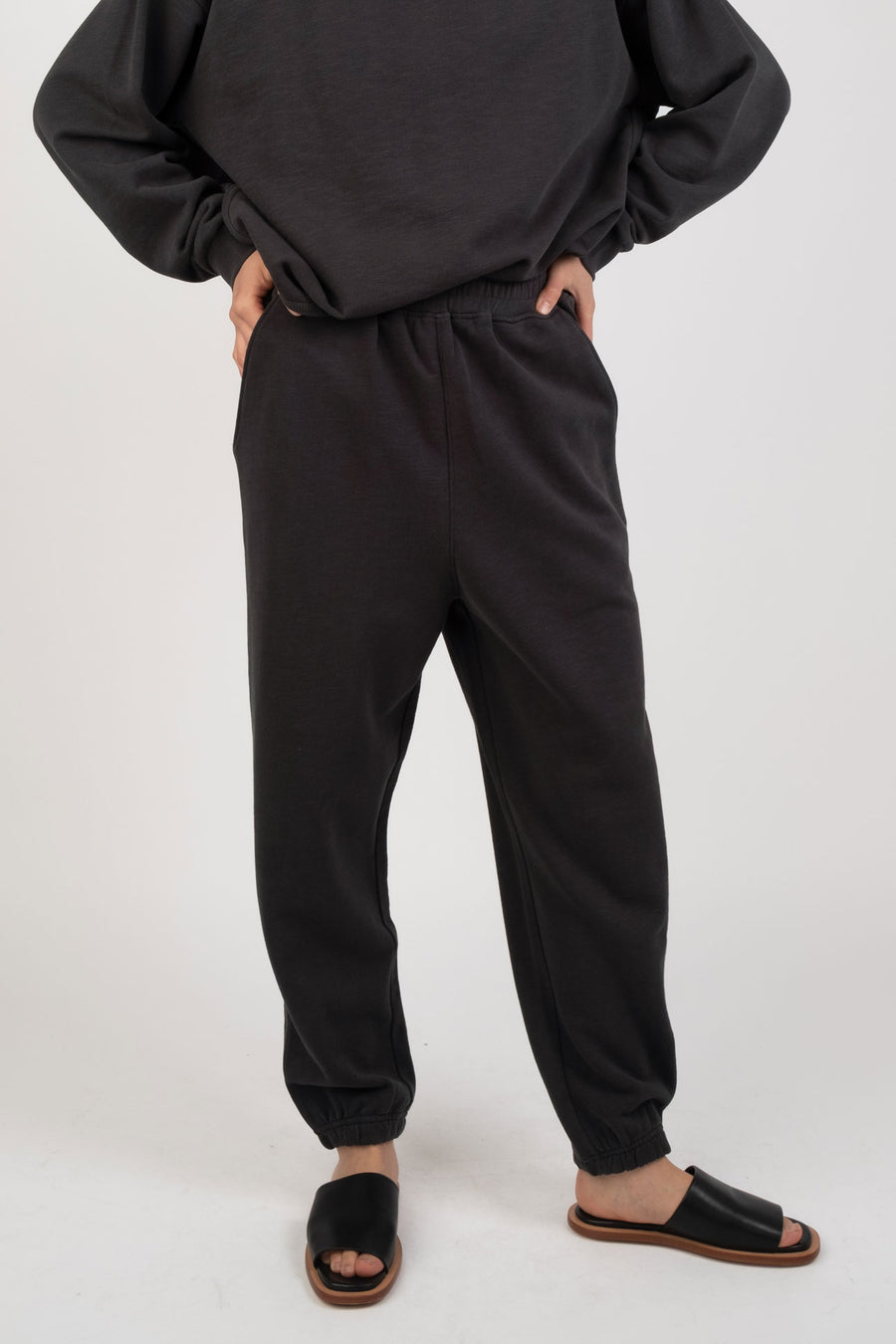 Faded Black Slub Sweatpants