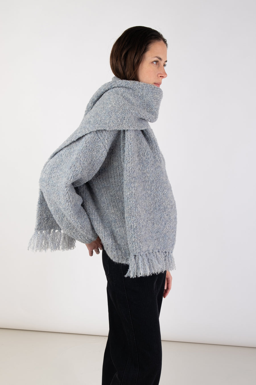 Steel Blue Twist Scarf