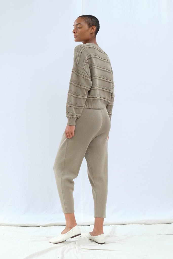 Faded Olive Knit Trouser