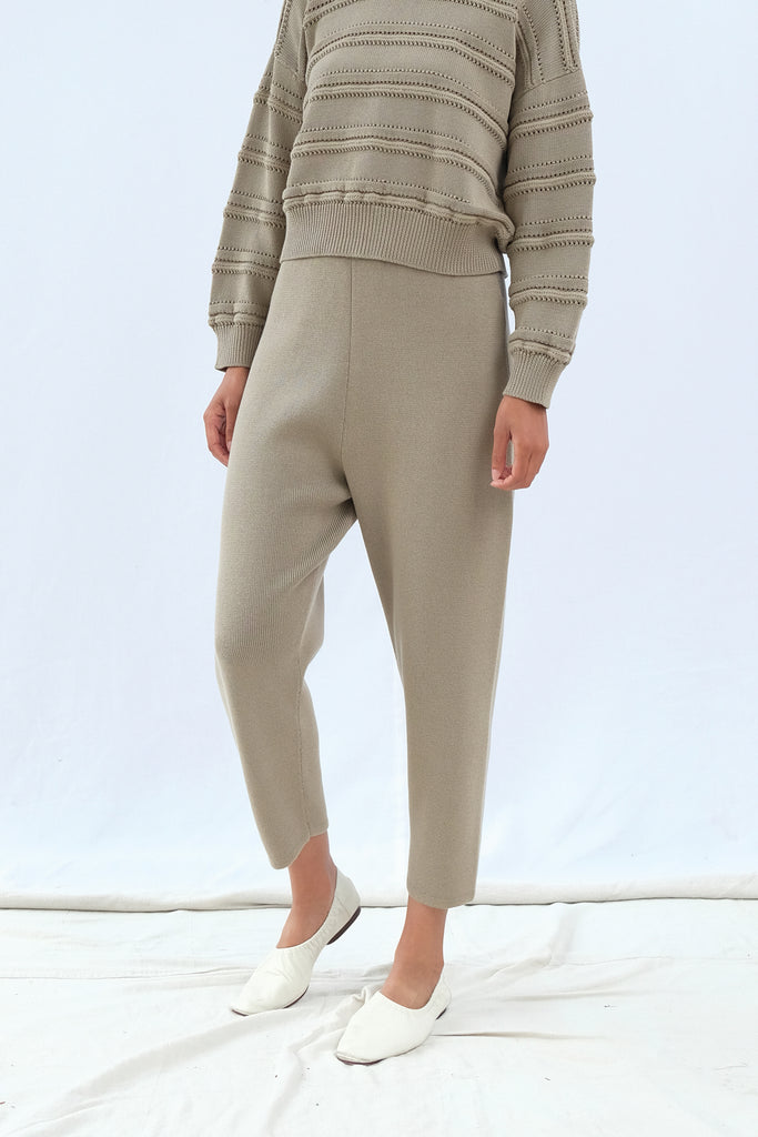 Faded Olive Knit Trouser