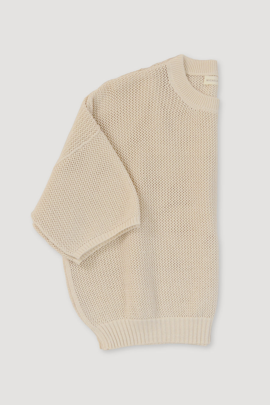 Cream Mesh Tee