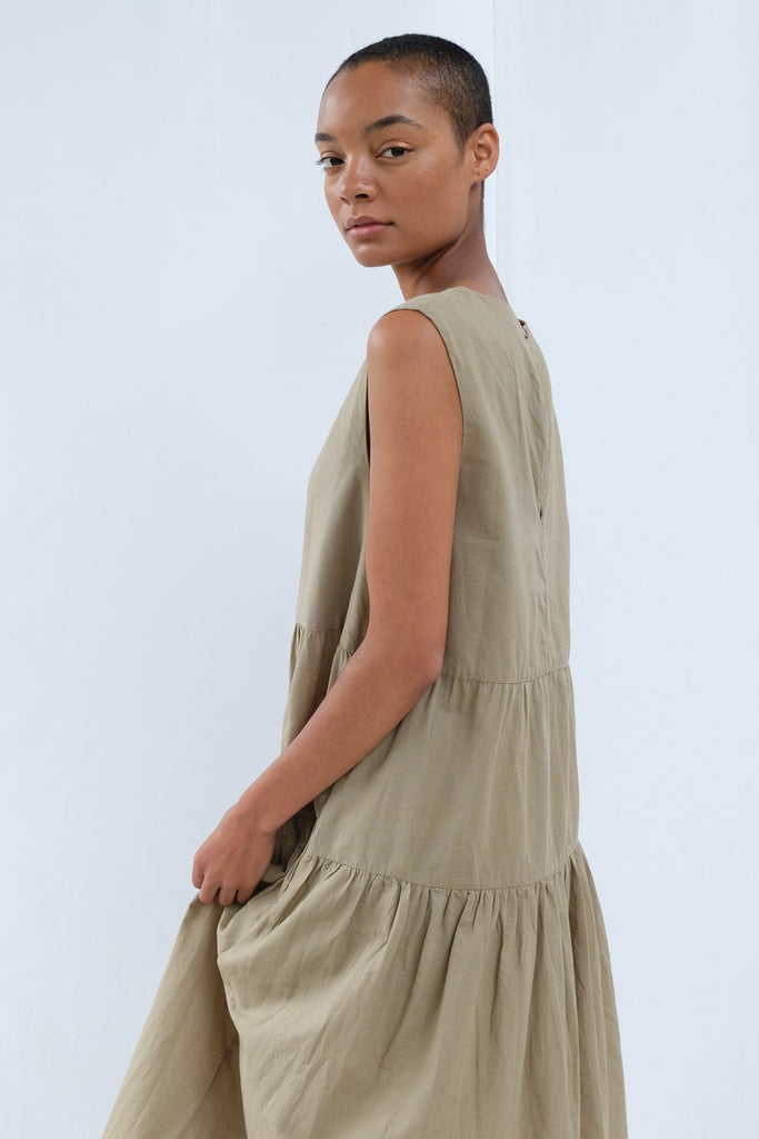 Faded Olive Tier Dress